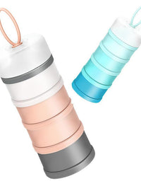 Baby Formula Milk Powder Snack Stackable 4 Layers Dispenser Container Infant Toddler Pink Blue
