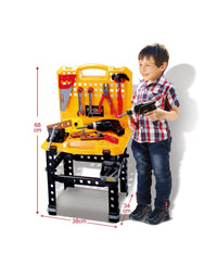 Toy Power Workbench, Kids Power Tool Bench Construction Set with Tools and Electric Drill

