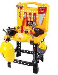 Toy Power Workbench, Kids Power Tool Bench Construction Set with Tools and Electric Drill
