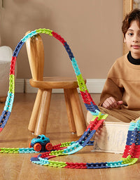 Changeable Track In The Dark Track with LED Light-Up Race Car Flexible Track Toy 138
