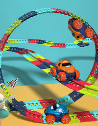 Changeable Track In The Dark Track with LED Light-Up Race Car Flexible Track Toy 92

