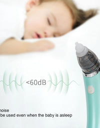 Baby Nasal Aspirator Electric Safe Hygienic Nose Cleaner Snot Sucker For baby (Green)
