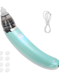 Baby Nasal Aspirator Electric Safe Hygienic Nose Cleaner Snot Sucker For baby (Green)

