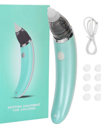 Baby Nasal Aspirator Electric Safe Hygienic Nose Cleaner Snot Sucker For baby (Green)
