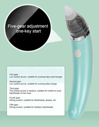Baby Nasal Aspirator Electric Safe Hygienic Nose Cleaner Snot Sucker For baby (Green)
