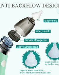 Baby Nasal Aspirator Electric Safe Hygienic Nose Cleaner Snot Sucker For baby (Green)
