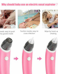 Baby Nasal Aspirator Electric Safe Hygienic Nose Cleaner Snot Sucker For baby (Red)
