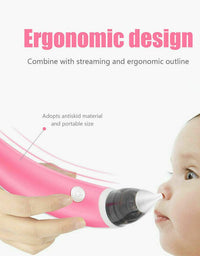 Baby Nasal Aspirator Electric Safe Hygienic Nose Cleaner Snot Sucker For baby (Red)
