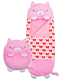 Kids Sleeping Bag Happy Children Toy Plush Pink Cat Large
