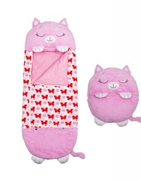 Kids Sleeping Bag Happy Children Toy Plush Pink Cat Large
