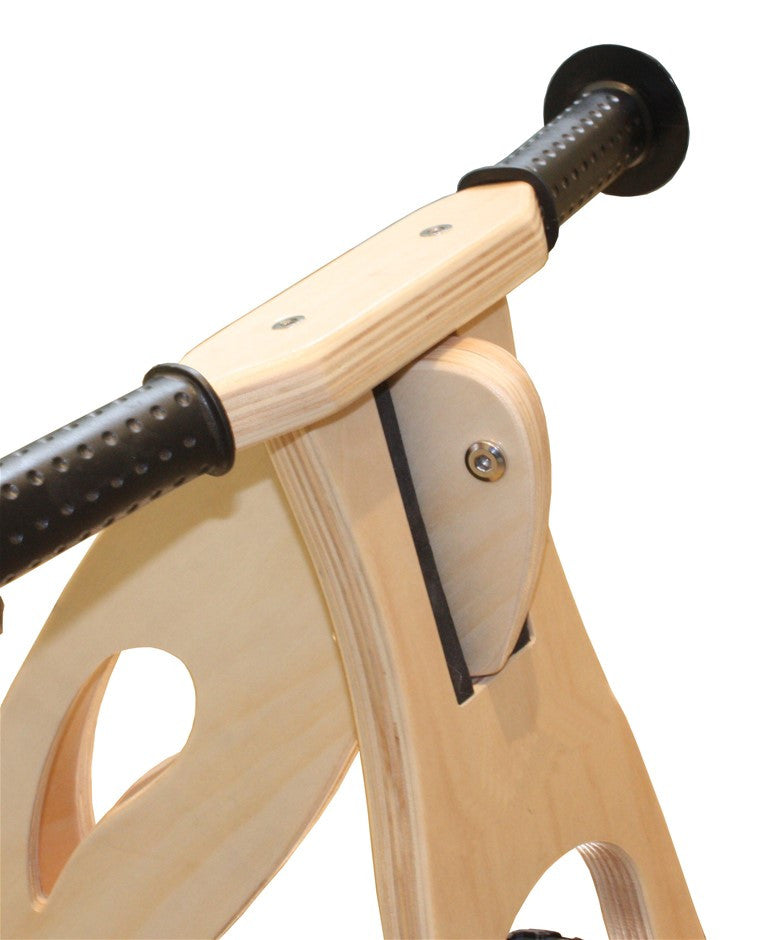 Wooden Balance Training Bike for Kids (2-6 yr) - Natural Wood with Hand grip