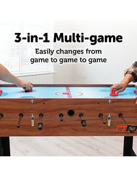 4FT 3-in-1 Games Foosball Soccer Hockey Pool Table

