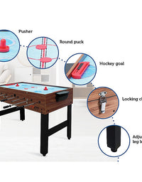 4FT 3-in-1 Games Foosball Soccer Hockey Pool Table

